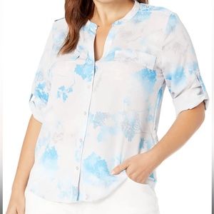 Calvin Klein Printed Crew Neck Roll Sleeve